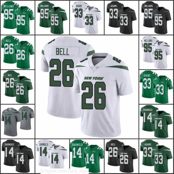 

new york's jets's men #14 sam darnold 26 le'veon bell 33 jamal adams 95 quinnen williams woman youth limited men's nfl&#, Black;red