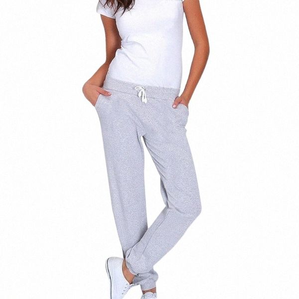 

women tracksuit pants 2021 new fashion casual loose soft lacing mid waist harem long pants for gym running jogger workout v678#, Black;white