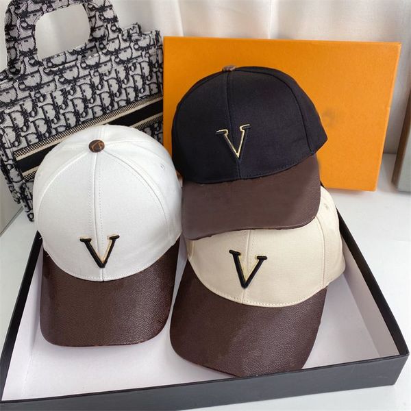

outdoor hats ball caps clasic stitched baseball cap v letter designer bucket lovers sunhats sport hat 3, Black;white
