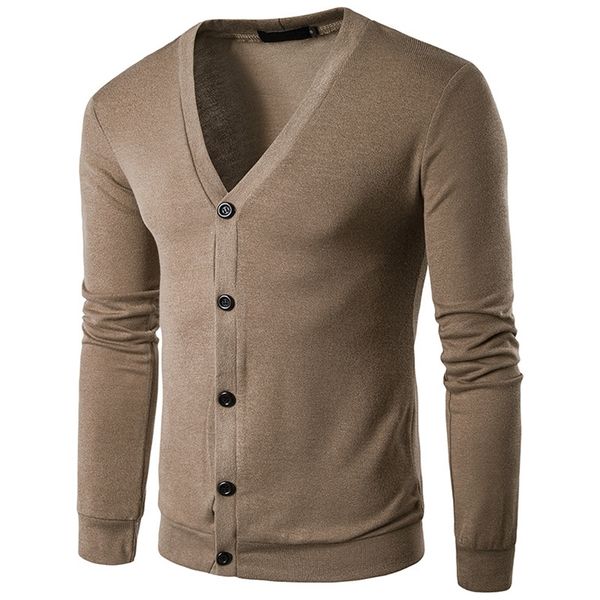 

men's wool blends cardigan sweater men spring and autumn clothes knitted sweater coat pure color men casual clothes brand slim fit 2209, Black