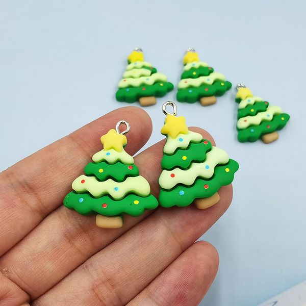 

stud pendant necklaces 10pcs cute christmas star tree resin charms kawaii for earring bracelet keychain diy kid jewelry making c1090 220914, Golden;silver