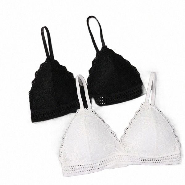 

bras 1/2pcs french style bralette seamless deep v lace bra wireless thin underwear lingerie soft push up for women x39o#, Red;black