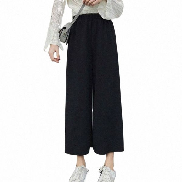 

pants women summer spring arrival wide leg trouser soft elegant oversize ulzzang leisure all-match work lady fashion women's & capris 4, Black;white