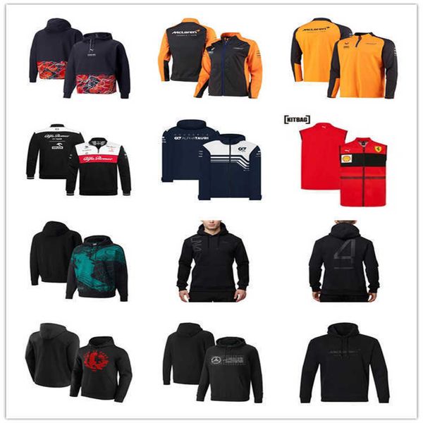 

xezs men's and women's hoodies 2022 new f1 racing team formula one outdoor sportswear multiple pieces fleece warm jacket can be cu, Black