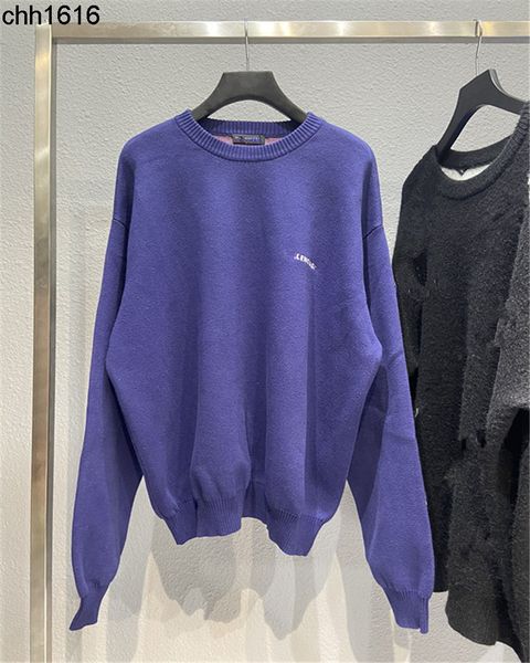 

men sweaters high version balencaigass 21ss autumn and winter new chest coke waves english letters three-dimensional embroidery ins couple s, White;black