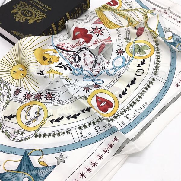 

whole-new brand design women's square scarves 100% silk material print pattern white color fashion scarf size 90cm - 90cm220k, Blue;gray