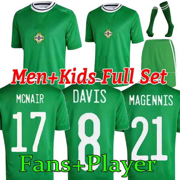 

22 23 northern ireland soccer jerseys 2022 2023 home jersey george evans lewis saville davis whyte lafferty mcnair jersey men kit socks full, Black;yellow