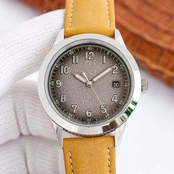 

calatrava mens watch for man watchs automatic mechanical diameter 40mm counter quality official replica wristwatch one year warranty with bo, Slivery;brown