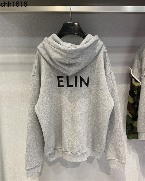 

poison family high version balencaigass 21ss autumn and winter new basic letter printed hoodie couple hoodie jacket, Black