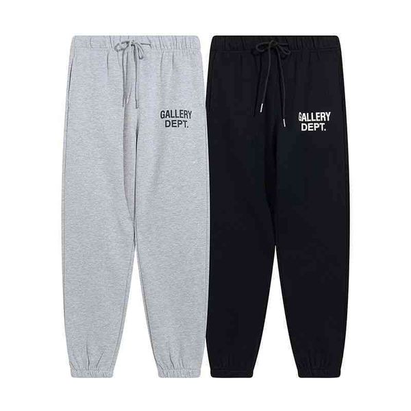 

trendy designer gallerydept motion pants winter 2022 autumn plush men women, Black