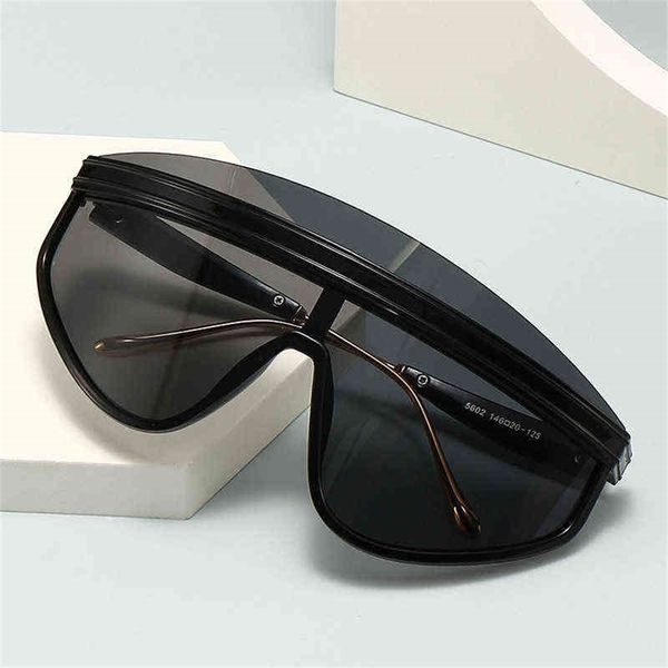 

sun glass new fashion style one-piece large frame women's sunglasses popular women's sunshade, White;black