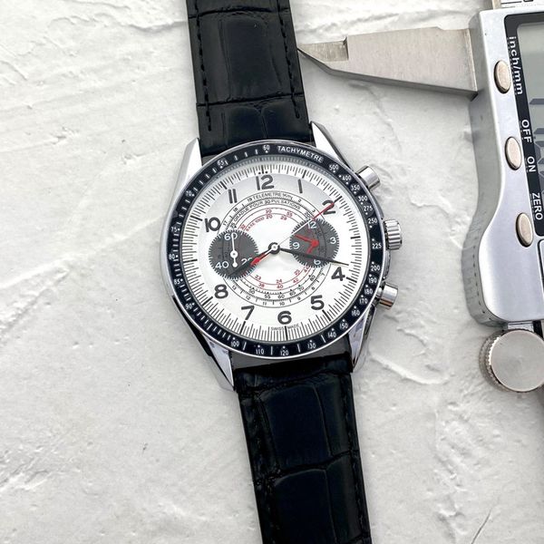 

fashion luxury mens watches brand designer man wristwatches leather strap moons waterproof watch for men christmas father's day gift re, Slivery;brown