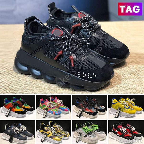 

2023 designer italy casual shoes chain reaction wild jewels chain link trainer shoes sneakers eur 36-45234d, Black