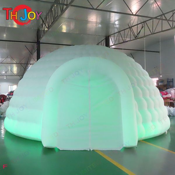 

outdoor activities 5m 8m white inflatable igloo dome party tent with led light structure workshop for event party wedding exhibition busines