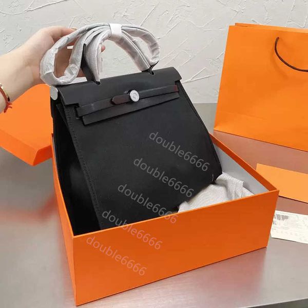 

designer bags bag 31cm leather stitched canvas large capacity