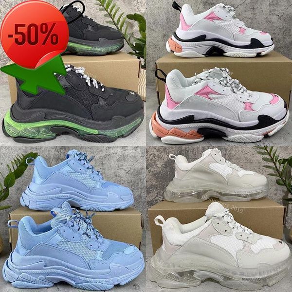 

2022 triple s sneakers designers platform mens womens casual shoes luxurys paris 17fw all white speed black pink vintage men women dad