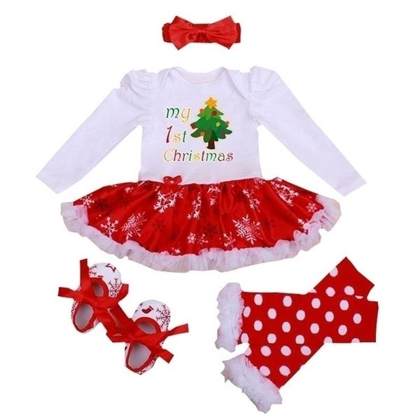 

rompers 4pcs clothing born baby clothes christmas girl set outfit my first for borns one year birthday 220915, Blue