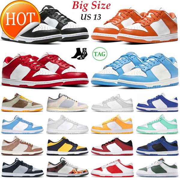 

big size us 13 sb dunks running shoes men women low panda black white grey fog syracuse unc laser orange mens trainers outdoor sneakers249t