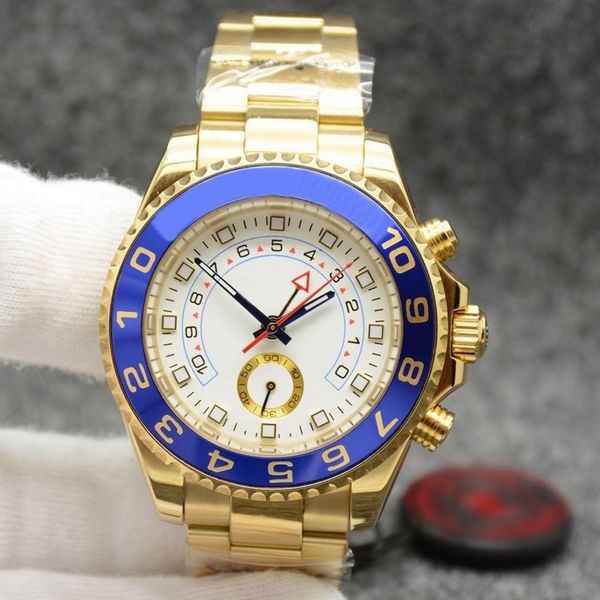 

5 styles luxury watch mens gold watches automatic sapphire glass ceramic bezel aaa watches yacht men luminous needles sweeping wristwatches, Slivery;brown