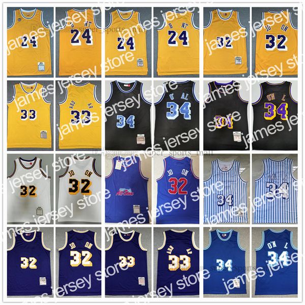 

basketball jerseys retro mitchell ness basketball jerseys #24 32 earvin #24 johnson 33 kareem james west abdul chamberlain worthy jersey sti, Black;red
