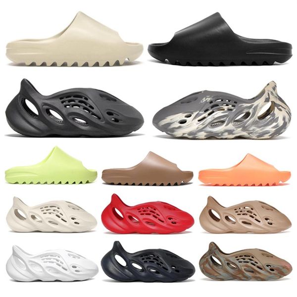 

2022 men woman designer slippers slider vermillion mineral blue onyx ochre pure runr mx cream clay moon grey shoes white stone sage des279p, Black