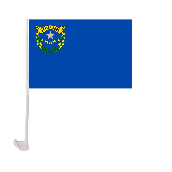 

30x45cm nevada car flag polyester uv protection window clip car decoration banner with flagpole