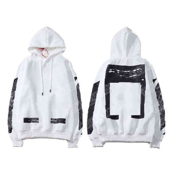 

fleece off hoodies designer luxury off classic arrowhead lines katoen hip hop heren hoodies couples of black white print men and women hoode