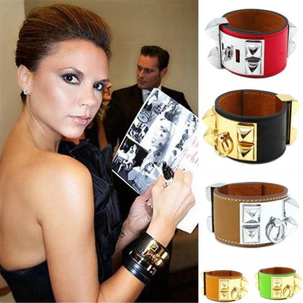 

cdc new design titanum steel bracelet with genuine leather in many colors women and man jewelry gifts ps5375237t, Black