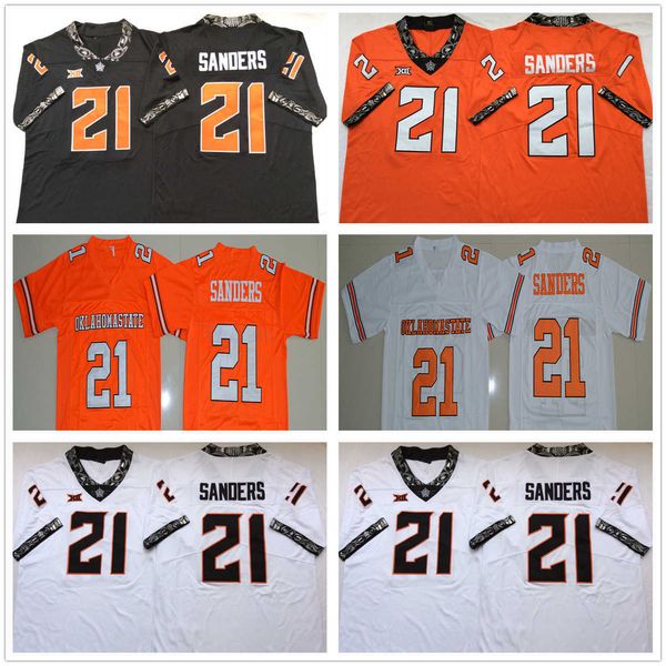 

american college football wear ncaa college oklahoma state cowboys football jerseys 21 barry sanders jersey, Black