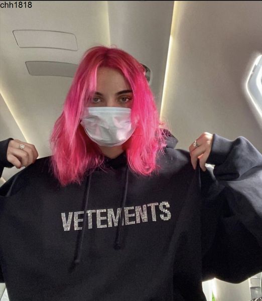 

men's hoodies sweatshirts legal tide brand vetementss items drill letter net red same style hooded terry men's and women's pu, Black