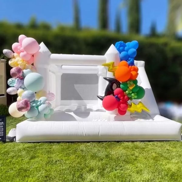 

playhouse 3 in 1 outdoor rental white bounce house inflatable bouncy castle slide wedding bouncer jumping castles jumper with ball pit for k