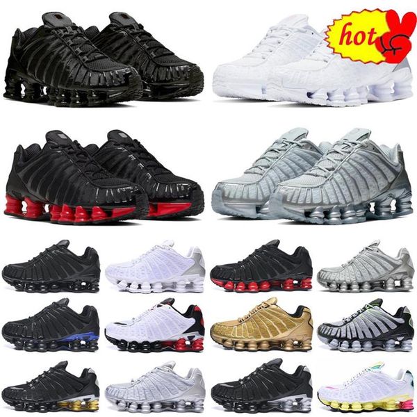 

shox tl r4 running shoes men women triple white silver red platinum mens womens trainers sports sneakers runners3112, Black