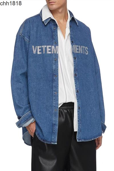 

men's jackets high version french chaopai wittmann vetementss drilling lettered wash denim shirt coat, Black;brown