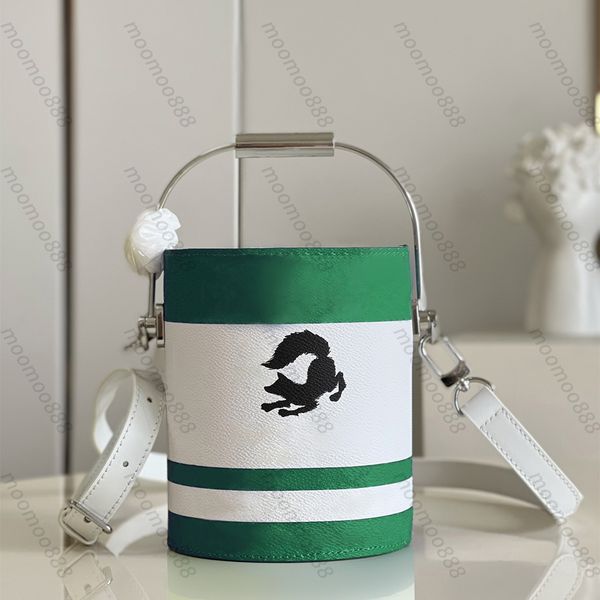 

10a l bag tier mirror mini can bag womens paint bucket handbag real cowhide canvas purse luxury designers crossbody shoulder strap flap bag