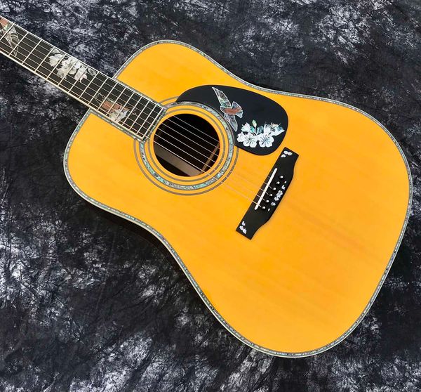 

custom deluxe acoustic guitar abalone binding aaaaa all solid wood guitar 550a soundhole pickup