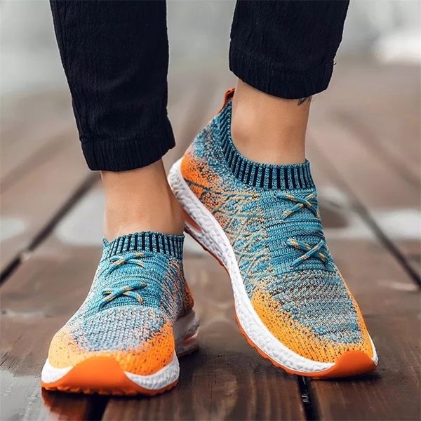 

dress shoes vulcanize men sneakers breathable casual 1 slip on sock male lightweight tenis masculino zapatillas hombre 220915, Black
