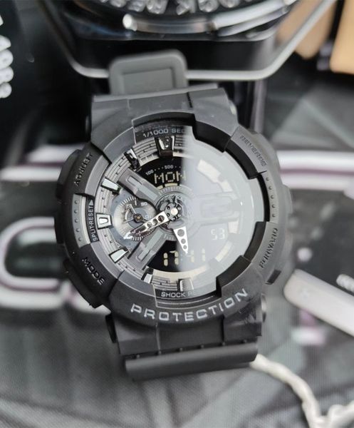 

men's military sports watch analog digital led shockproof electronic silicone watch gift box monte luxury, Slivery;brown