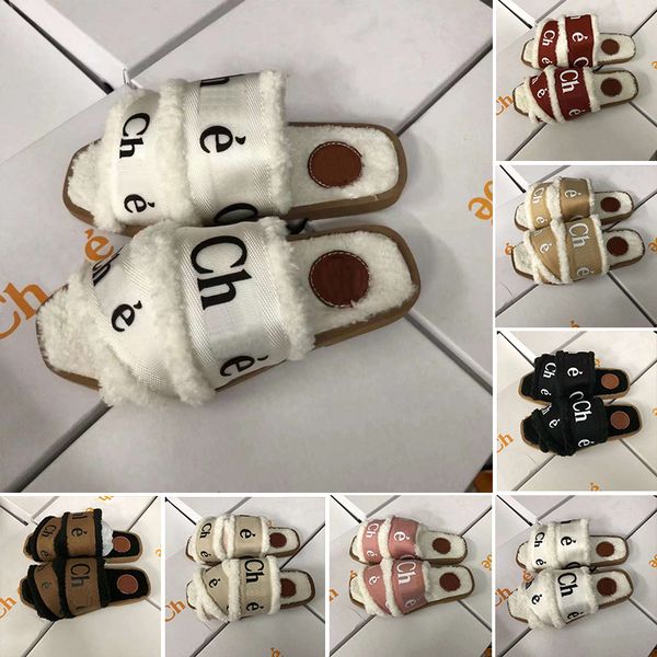 

slippers woody mules women designer slides sandals fur canvas shearling fashion flat white black sail woman outdoor beach pantoufle winter s