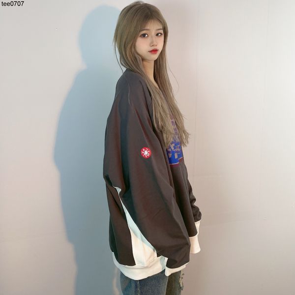 

men's boys and girls hoodies sweatshirts life cavempt cavempt super cyberpunk trend men's and women's splicing wash crew neck, Black