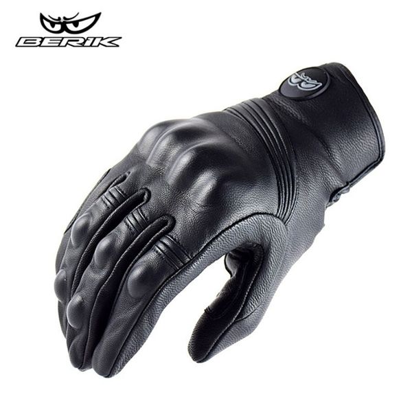 

five fingers gloves berik leather motorcycle men vintage motocross riding glove retro cafe r moto motorcyclist for adv 220916, Blue;gray
