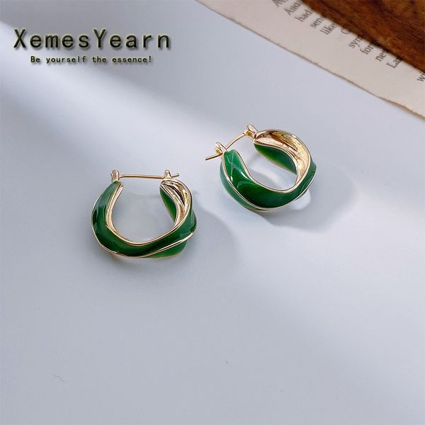 

2021 new design green drop glaze irregular drop earrings for woman halloween party jewelry gothic girls fashion accessories, Silver