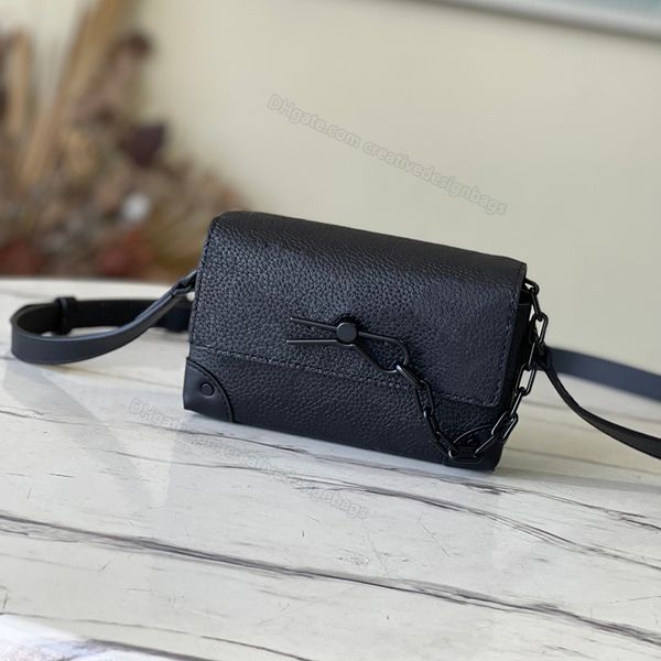 

5a men postman shoulder crossbody steamer bag soft embossed black floral front pocket flap and magnet lock zip compartment handbag with box