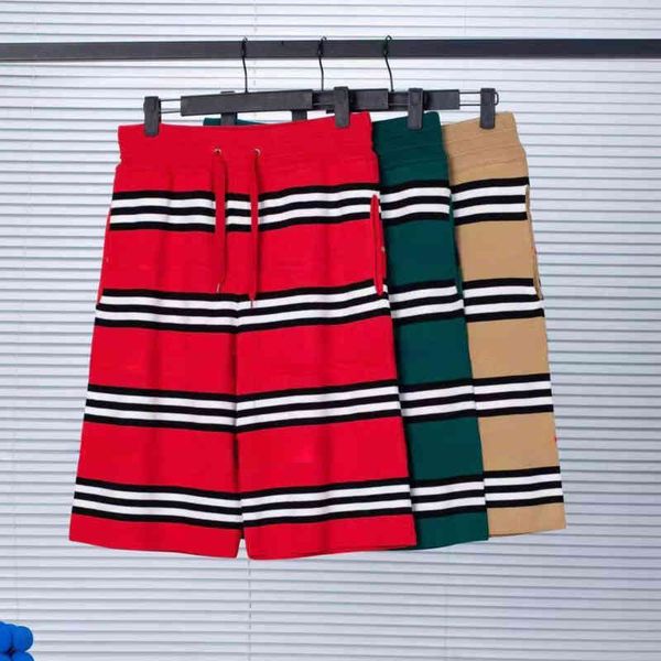 

burby shorts luxury brand burbe sports pants europe the united states loose classic striped knitted men, White;black