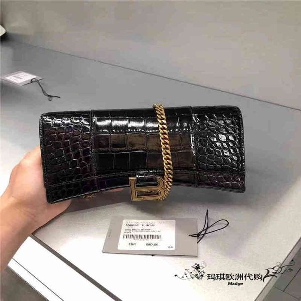 

designer bags balenciga hourglass correct luxurys bags bag women's chain leather crocodile embossed bag one shoulder messenger bag wome