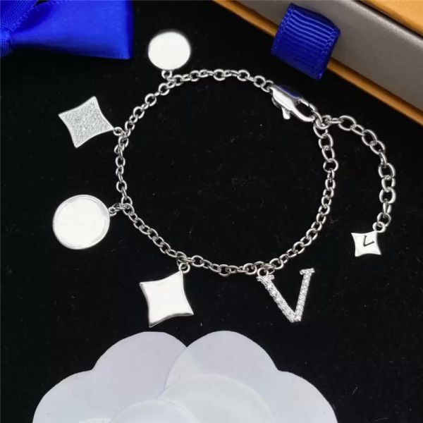

womens silver bracelet designer jewelry letter chain mens gold bracelets for women luxury fashion golden chin bracelets 2209164d, Black