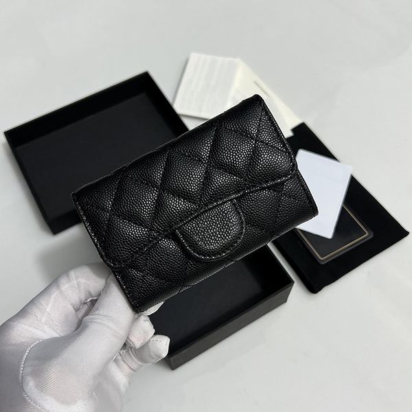 

women coin purse original quality cowhide wallet classic credit card holder luxury designer genuine leather cf flip caviar grid pattern key, Red;black