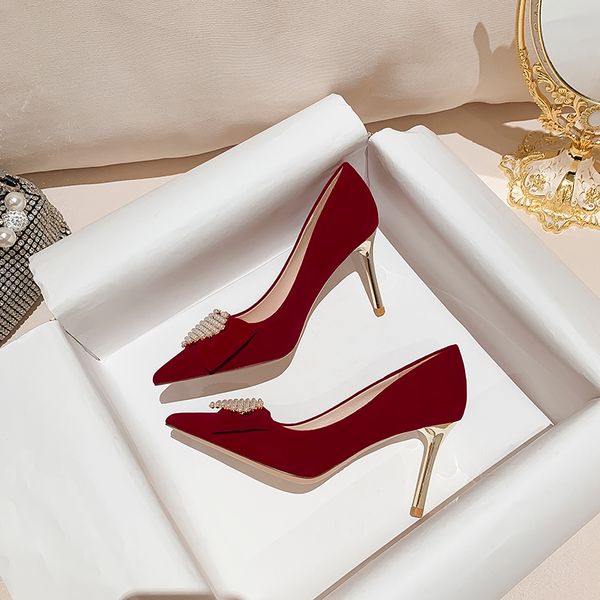

women shoes red bottoms high heels pointed toe sole pumps come with logo dust bags wedding shoes, Black