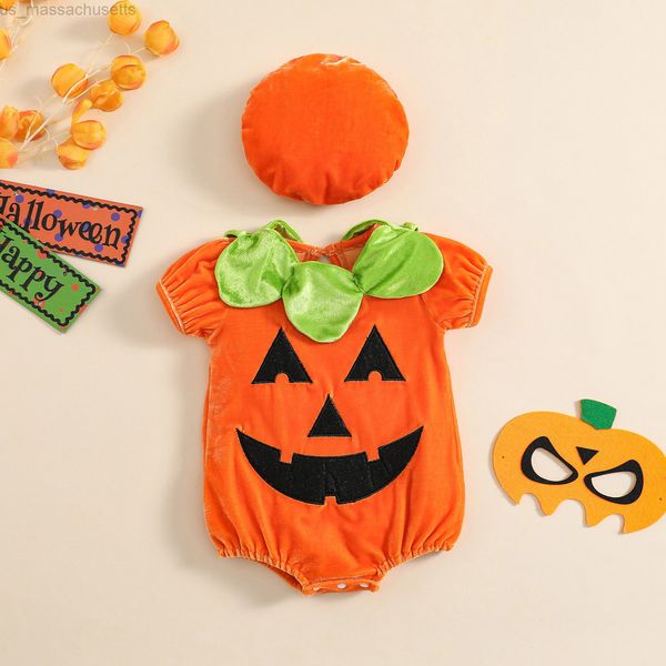 

special occasions citgeett summer halloween infant baby girls boys bodysuit suit cartoon pumpkin short sleeve casual party jumpsuit hat clot, Blue
