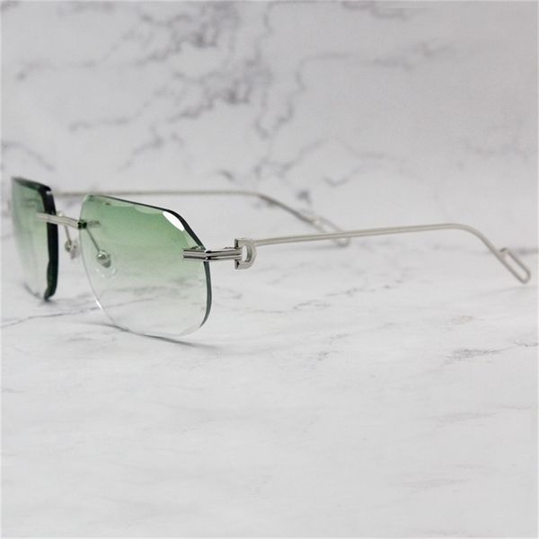 

diamond cut sunglasses vintage metal rimless glasses french mens decoration luxury designer retro sunshades trending product, White;black