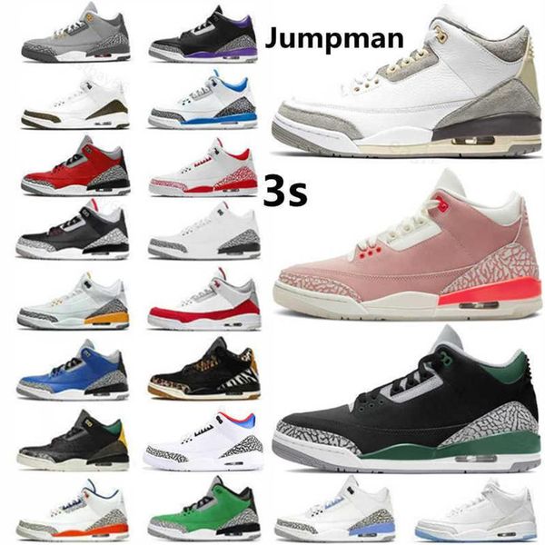 

jumpman 3s 3 basketball shoes jorden a ma maniere pine green rust pink unc katrina pure white purple court black cat infrared 23 sport 2214